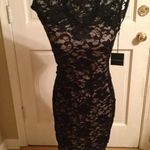 Donna Mizani NWT Form Fitting Dress Size Large Black Lace Overlay Photo 5