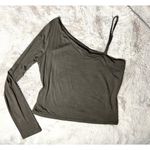 Mixed Threads LA Brown One Shoulder Asymmetrical Long Sleeve Crop Top Size XL Photo 2