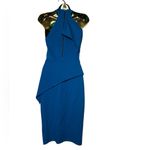 Michelle Mason  blue peplum midi dress XS NWOT club wear, party cocktail Photo 1