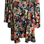 Cousin Earl Floral Long Sleeve Dress Keyhole Front Flowy Bell Sleeve Small R7109 Black Photo 7
