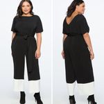 Eloquii NEW wide leg jumpsuit short sleeve white trim, 14 Photo 1
