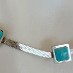 Silver Plated turquoise necklace snake chain Stainless Steel womens jewelry Blue Photo 5