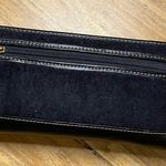 Juicy Couture Black White Velour Floral Embroidered Long Zip Wallet Photo 6