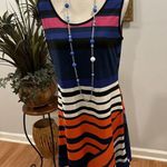 MSK Women’s Jersey Dress Size Large Striped Sundress Sleeveless Scoop Neck Photo 1