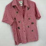 American Vintage Vintage Y2K Ladybug Gingham Button Up Shirt Size Medium Fairycore Whimsical Photo 2