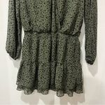 Sadie & Sage Womens Olive Green Animal Print Mini Dress Long Sleeve Small NWT Photo 2