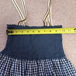 Navy and Cream Gingham Lace Dress Blue Size XS Photo 4