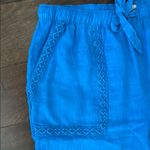 Joie Vibrant Colbat Blue Cropped Linen Pants WM MSRP $80 Photo 3