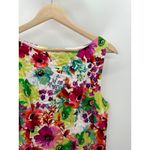 Chetta B Multi Color Floral Print Boat Neck Shift Dress Women's Size 10 Photo 3