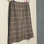 Ann Taylor 100% wool skirt plaid gingham brown pink preppy academia 4 petite Photo 1