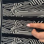 Herve Leger  Black and Cream Geometric A-Line Skirt Photo 2