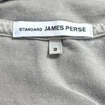 James Perse  Supima Cotton Lycra Zip Up Track Jacket Tan Size 2 US Med Minimalist Photo 4