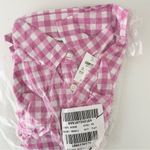 J.Crew NWT Petite Gingham Lightweight Cotton Shirt Vivid Fuchsia Ivory Photo 4