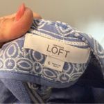 Loft Ann Taylor Embroidered Stitched Blue White Short Nautical Beach Vacation 6 Photo 3