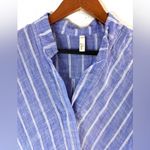 Elan  M Casual Blue Striped Loose Fit Blouse Top Photo 2