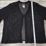 Sag Harbor  Black Knit Short Sleeve Open-Front One Botton Cardigan Photo 3