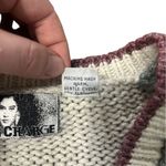 Vintage 80s Cardigan Sweater Fair Isle Fringe Knit Large Photo 3