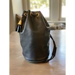 Anne Klein Leather  II Vintage Bucket Bag Purse Handbag Matte Gold Accents EUC Photo 14