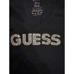 Guess  Tank Top XS Los Angeles Rhinestone Logo Black Sleeveless Photo 3