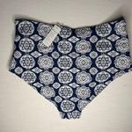 MARINA Navy and White Patterned Bikini Bottom Shorts Size XXL Blue Photo 1