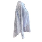 Sundance  Top Size XS Blue Patchwork Stripe Long Sleeve Button Down High Low Hem Photo 3