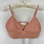 Jonathan Simkhai Crop Top Bralette Waffle Knit Cotton Rose Pink Medium NWT Photo 3