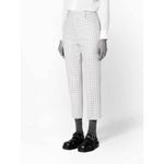 Ami Paris Gingham Check Cropped Wool Trouser Pants Blue Size 8 Photo 8