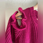 Francesca’s NWT Ruffle Sweater Pink Size M Photo 2