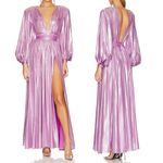 Bronx and Banco  Zoe Lame Gown Cocktail Maxi Dress Purple Size‎ XS Photo 2