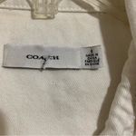 Coach White Denim Shirt Dress With Gold Buttons 100% Cotton Size Small Photo 4