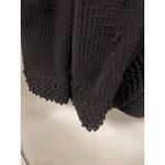 Max Studio  Knit Cardigan Sweater Collared Tie Front Black Textured Small Photo 4