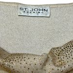 St. John  Santana Knit Dress Winter White Gold Shimmer 12 Photo 6