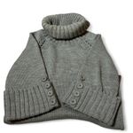 Charlotte Russe  Gray Knit Turtleneck Sweater 3/4 Sleeve Button Cuff Size M Photo 5