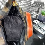 Fendi Authentic  Pequin Striped Tote Bag Leather Handles Photo 9