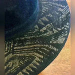 Ruggine Women’s Boho 100% Wool Laser Print Brim Panama Hat Black Brown Photo 2