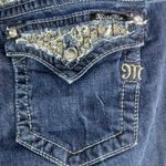 Miss Me 31x33 Signature Rise Boot Dark Wash Bling Flap Pocket Denim Jeans Photo 6