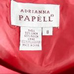Adrianna Papell Red Linen Blend Dress With Matching Jacket Maxi Dress, Small Photo 1
