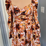 Band of Gypsies B.O.G. Collective Floral Smocked‎ Long Sleeve Babydoll Mini Dress Photo 0