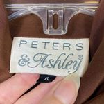 Vintage Peters & Ashley Brown Pleated Satin Mockneck Long Sleeve Blouse Size 6 Photo 4