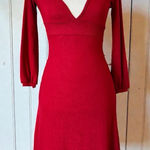 Wet Seal Deep V Red Knit Dress – XS – Y2K Retro Photo 0