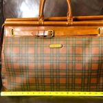 Ralph Lauren Tartan Plaid Brown Green Plaid Doctor's Bag Boston Weekend Suitcase Photo 10
