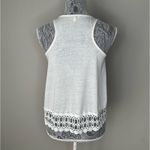 Lily White Womens Scoop Neck Crochet Hem Ivory Cream Tank Top Size XS Photo 1