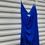 Cushnie Womens Dress Size 10 Blue Faux Wrap V Photo 5