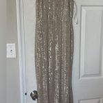 Lulus  Dress Maxi Gold Sequin Photo 4
