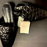 Samilor Women's Black Quilted Faux Leather Flat Mule Shoes Ne Size 9 Photo 0