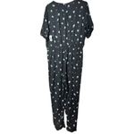 Old Navy Women's Short Sleeve Open Back Black Floral Jumpsuit Sz L NWT Photo 5