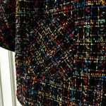 Damee Multicolor Rainbow Tweed Peplum Jacket Bell Sleeves Size Extra Large (XL) Black Photo 5