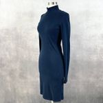 Prairie Underground Women Mock Neck Dress Small Dark Academia Minimal Scandi Blue Photo 1