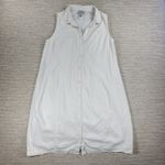 Anthony Richards Shirt Dress Womens 16W White Linen‎ Blend Pleated Midi Collared Size 16 Photo 7