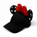 Disney Parks authentic Black & White Polka Dot Red Bow Minnie Mouse Ears Baseball Hat Photo 0